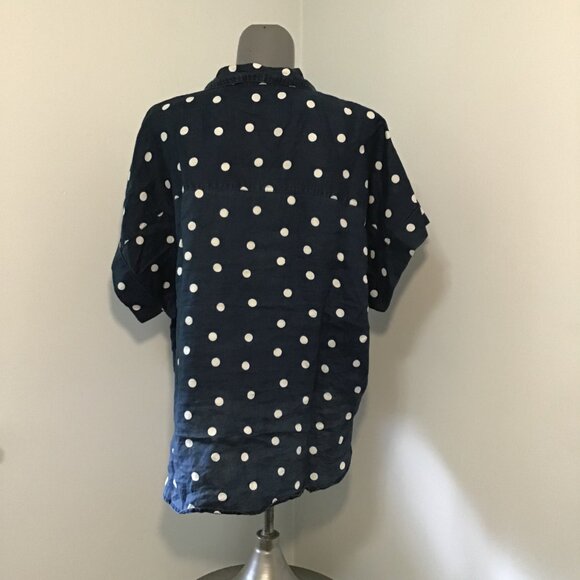 Marks & Spencer Pure Linen Polka Dot Shirt  Size 18 - Picture 5 of 14